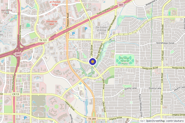 Map showing the location of Fleaux Infusions Regenerative Wellness Center in Plano, TX