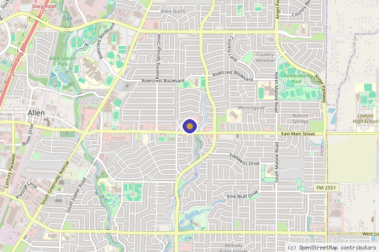 Map showing the location of QuickDrip IV Hydration in Allen, TX