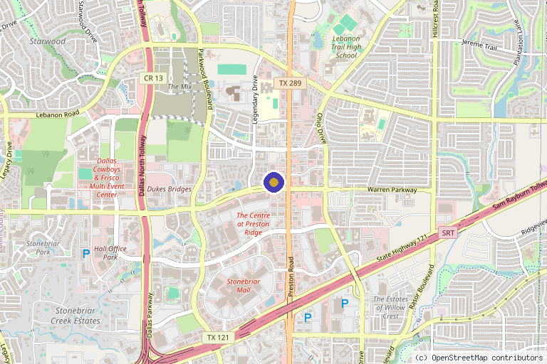 Map showing the location of Le Beau Visage Medical Spa in Frisco, TX
