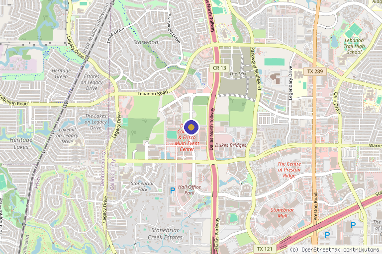 Map showing the location of Juvenex in Frisco, TX
