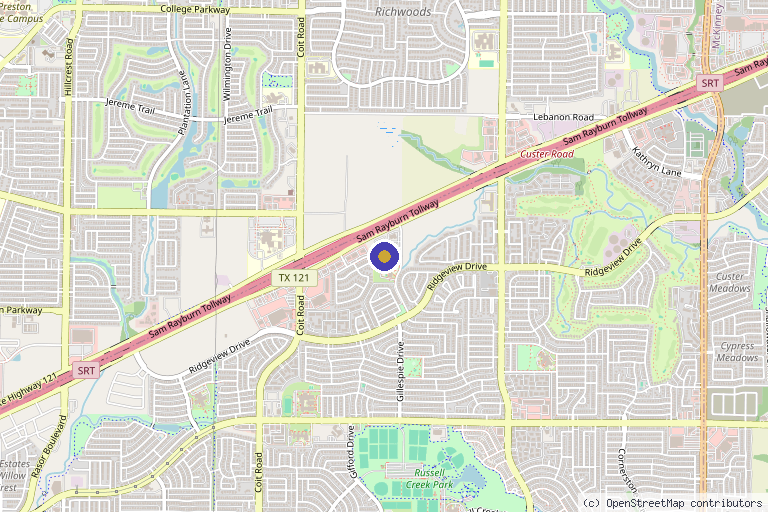 Map showing the location of Texas Spine and Pain – Dr. Mehreen Iqbal / M. Zain Mirza in Plano, TX