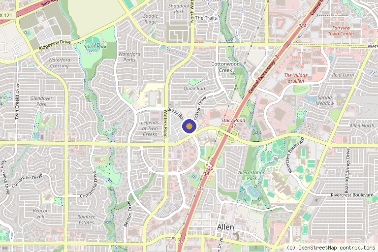 Map showing the location of The Spa by RescueMD in Allen, TX
