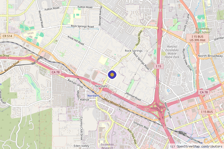 Map showing the location of TrimBody M.D. in San Marcos, CA
