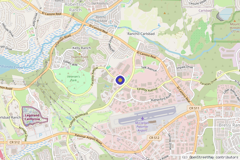 Map showing the location of Derrington Orthopedics Interventional Sports and Spine in Oceanside, CA