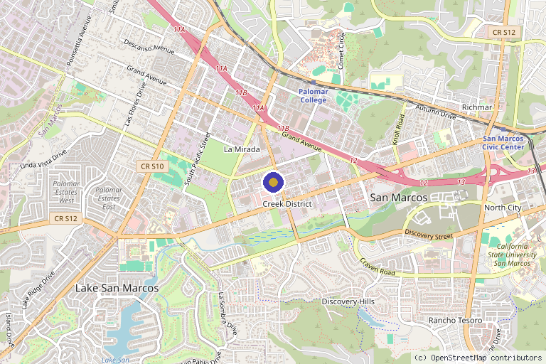 Map showing the location of Rune Vitality in San Marcos, CA