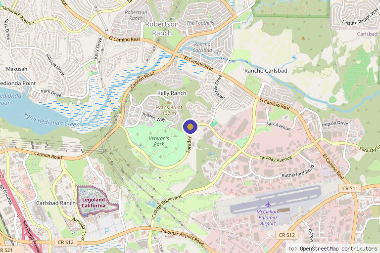 Map showing the location of ScienCell Research Laboratories in Carlsbad, CA
