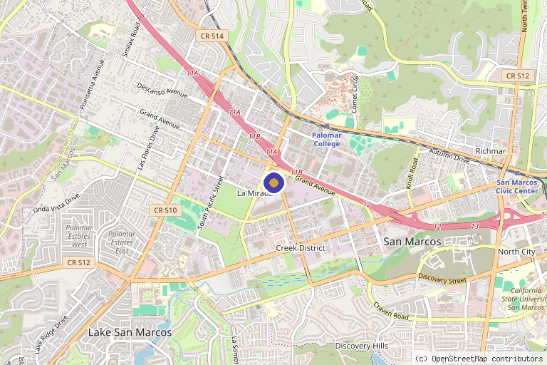Map showing the location of Beauty Lounge Medical Spa San Marcos in San Marcos, CA