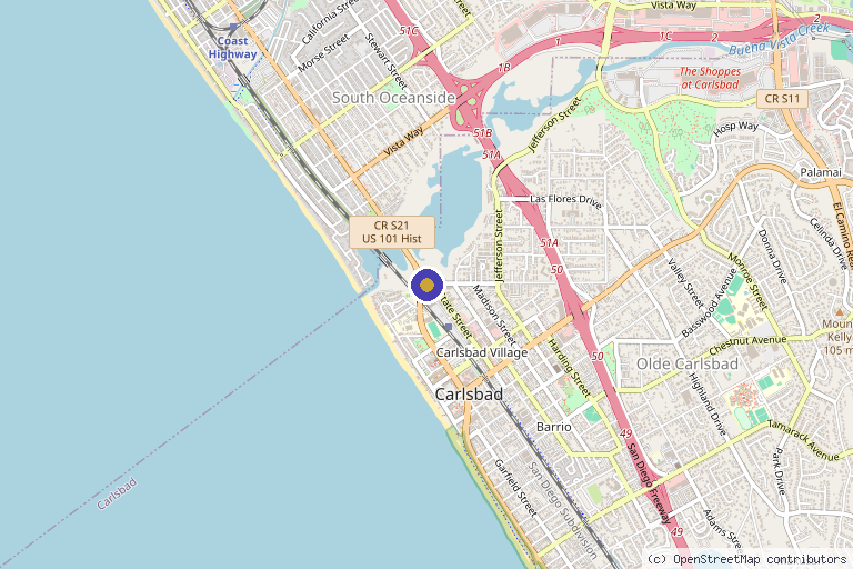 Map showing the location of Herway Health + Hormones in Carlsbad, CA