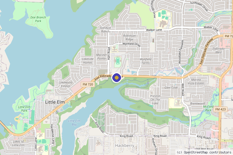 Map showing the location of iGLO Med Spa in Little Elm, TX