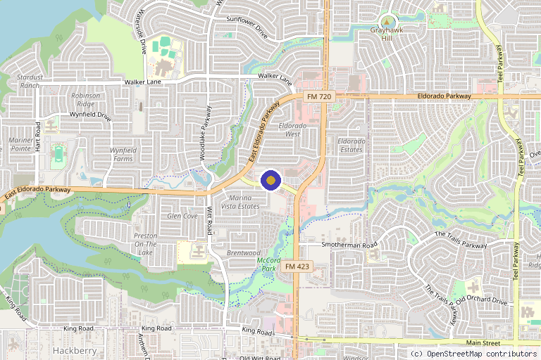 Map showing the location of Little Elm Medical Weight Loss in Little Elm, TX