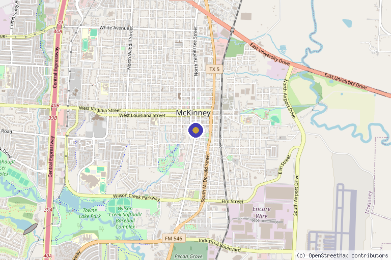 Map showing the location of O3 Apothecary in McKinney, TX