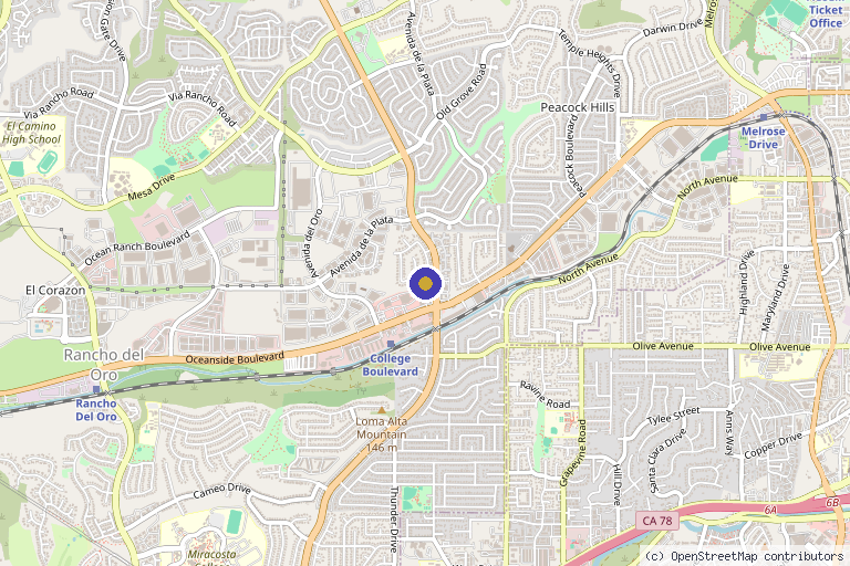 Map showing the location of My Aesthetics Haven in Oceanside, CA