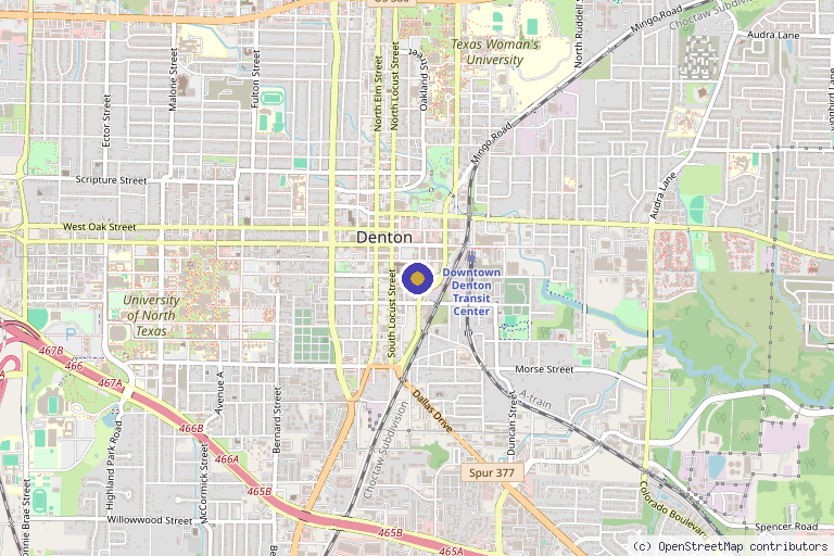 Map showing the location of Composure Aesthetics in Denton, TX