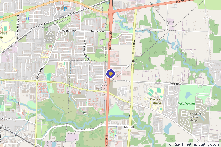 Map showing the location of Integrated Pain Relief in Denton, TX