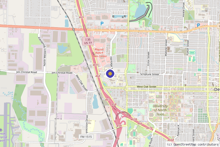Map showing the location of Principal Stem Cell Therapy Denton in Frisco, TX