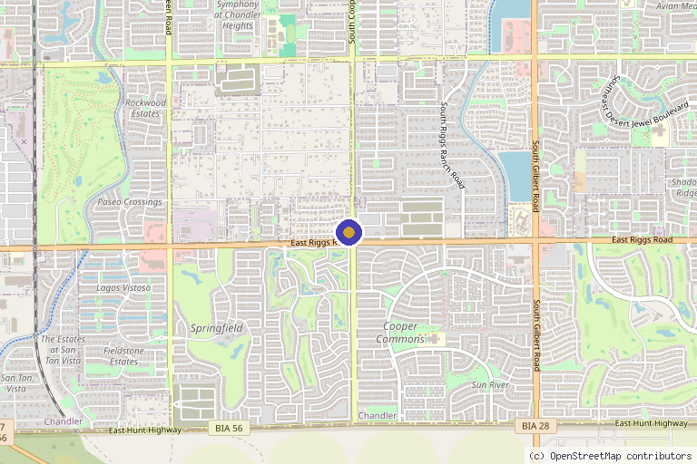 Map showing the location of Advanced Medical Wellness: Medical Wellness Spa in Chandler, AZ