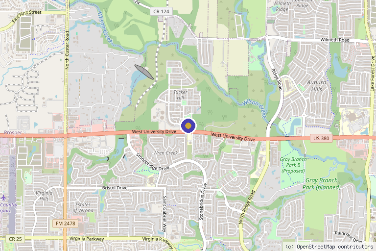 Map showing the location of Hartwater Aesthetics in McKinney, TX