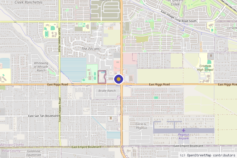 Map showing the location of 112 West Medical Aesthetics and Wellness in Queen Creek, AZ