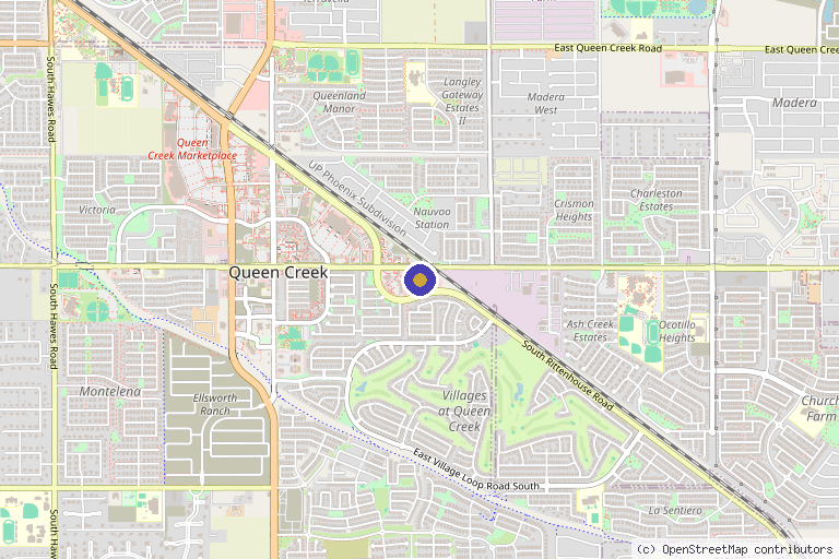 Map showing the location of Allure Skin and Laser in Queen Creek, AZ