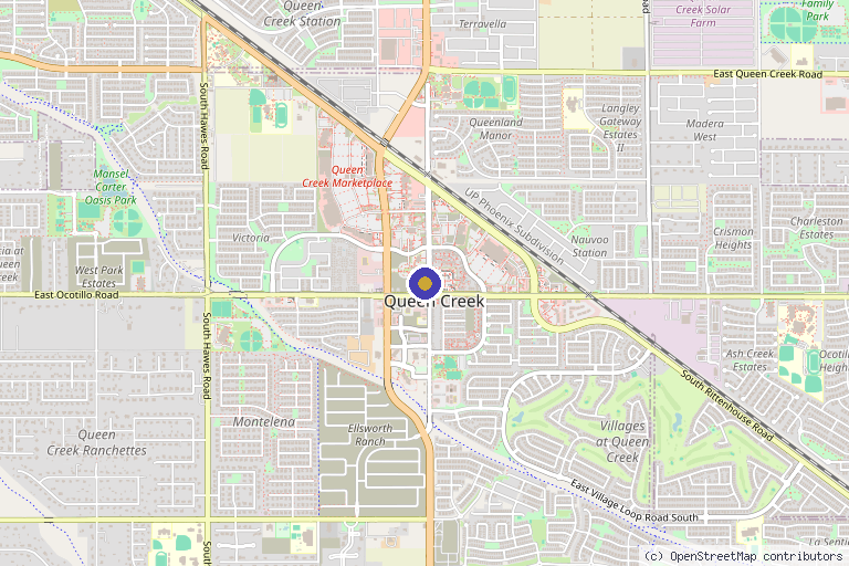 Map showing the location of Queen Creek Naturopathic in Queen Creek, AZ