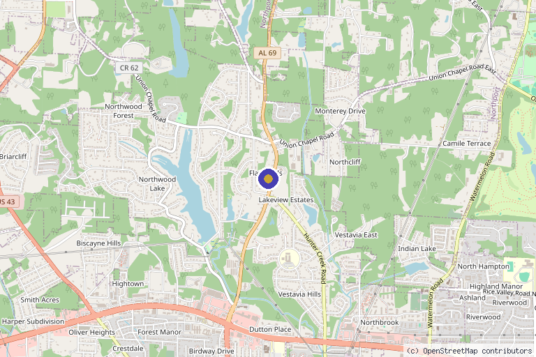 Map showing the location of PRIMETIME Men's Clinic in Northport, AL