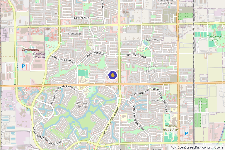 Map showing the location of Quantum Wellness Med Spa Chandler in Chandler, AZ