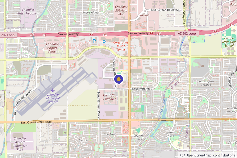 Map showing the location of Delta Aesthetics in Chandler, AZ