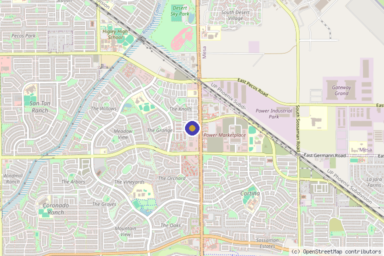 Map showing the location of GlowCo Wellness & Aesthetics in Gilbert, AZ