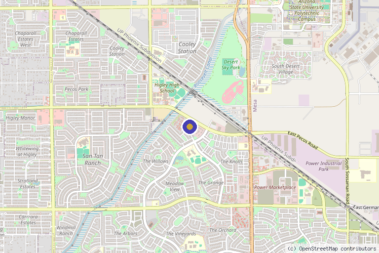 Map showing the location of Soul Pretty Aesthetics in Gilbert, AZ