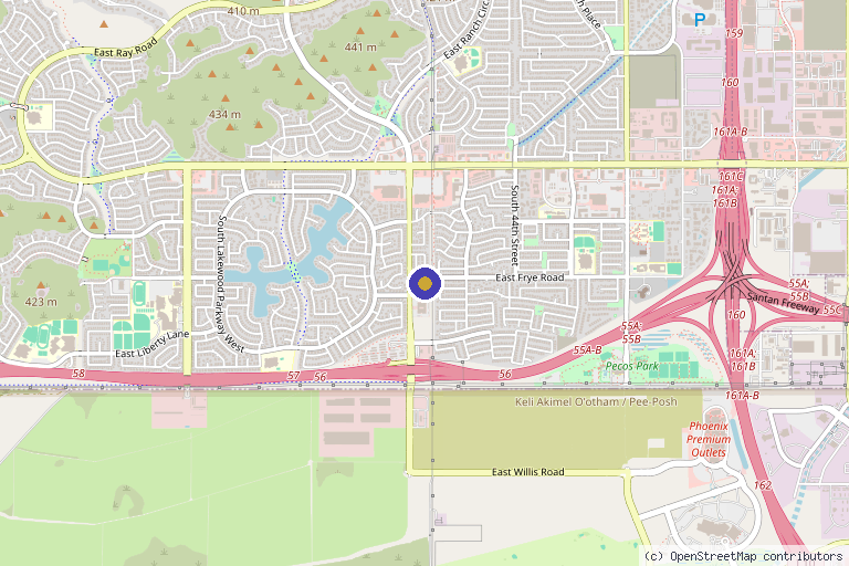 Map showing the location of Valley Wellness & Aesthetics in Phoenix, AZ