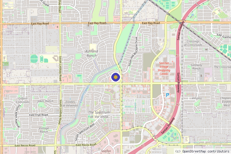 Map showing the location of VIP IV Wellness in Gilbert, AZ