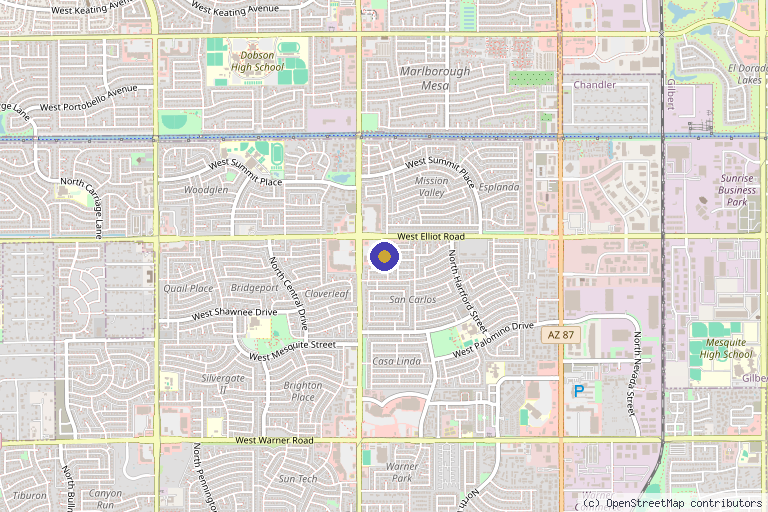 Map showing the location of Essence Medical Center: Paula Lima, NMD in Chandler, AZ