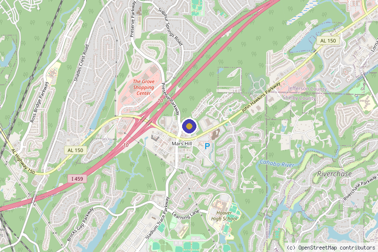 Map showing the location of Palm Beach Tan in Hoover, AL