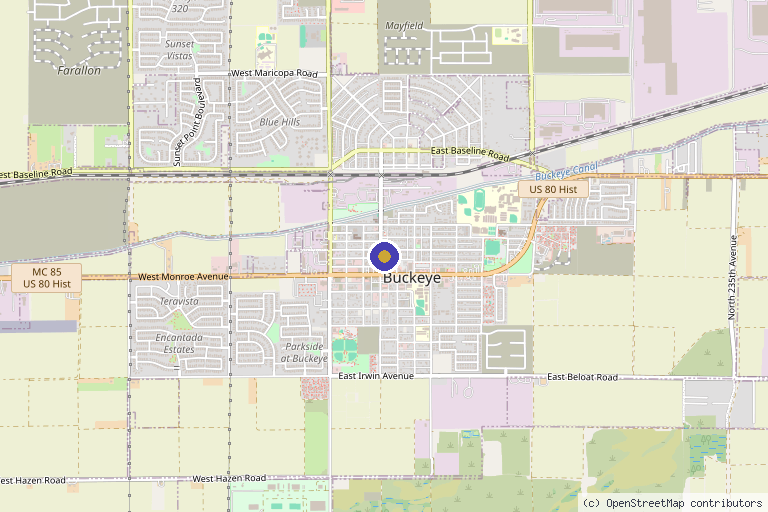 Map showing the location of White Tank Wellness in Buckeye, AZ