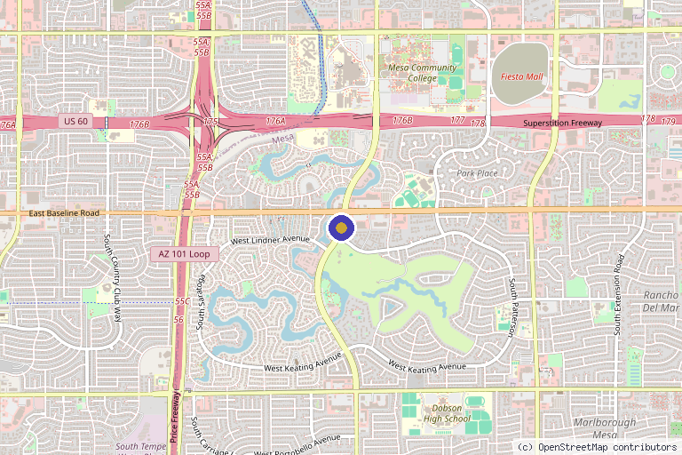 Map showing the location of Vis Vitalis Regenerative Medicine in Mesa, AZ