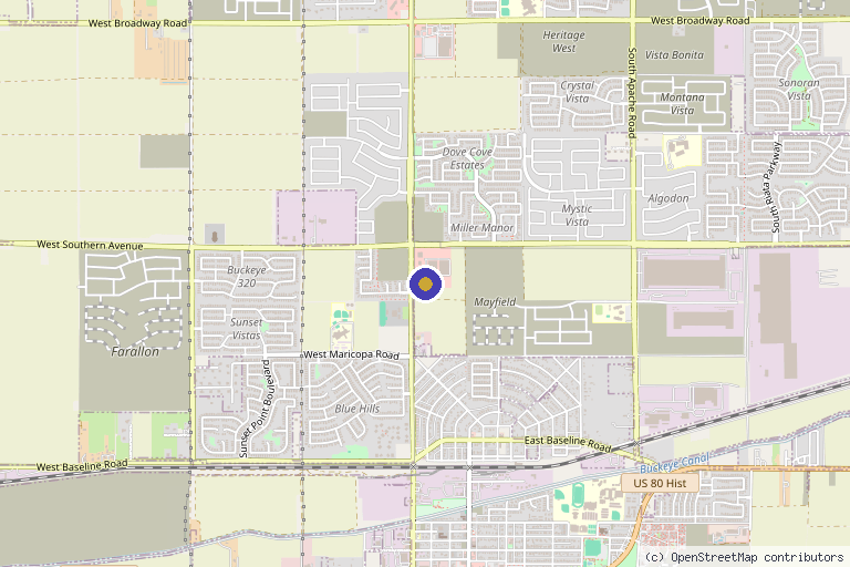 Map showing the location of Empower Physical Therapy: Buckeye in Buckeye, AZ