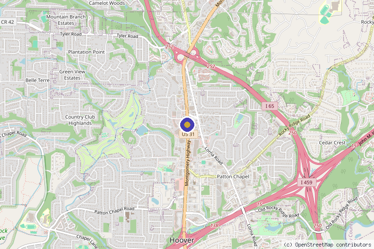 Map showing the location of Vital Force Therapy and Wellness in Birmingham, AL
