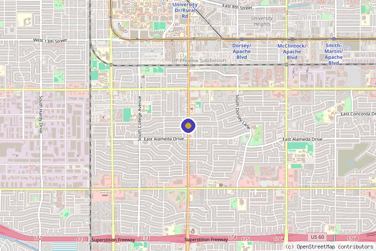 Map showing the location of AZ.Regenerative Medicine Specialties in Tempe, AZ