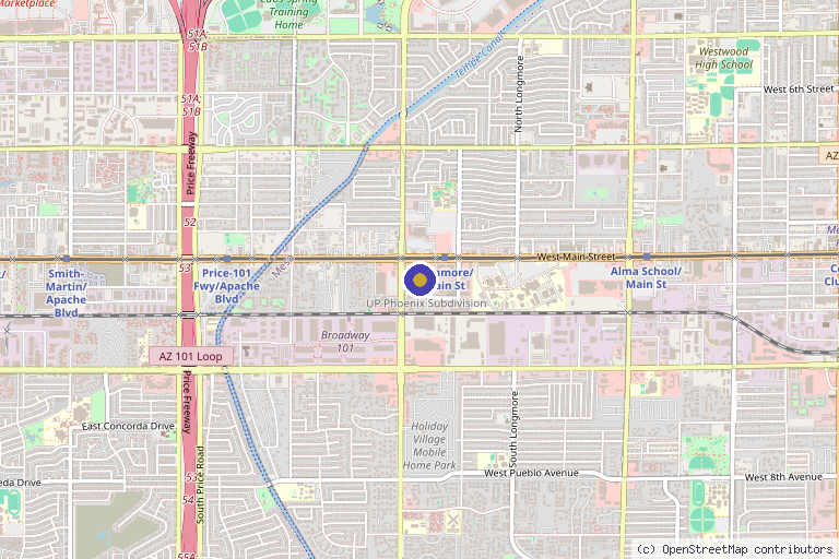 Map showing the location of Pathway Health & Wellness, Mesa, AZ in Mesa, AZ