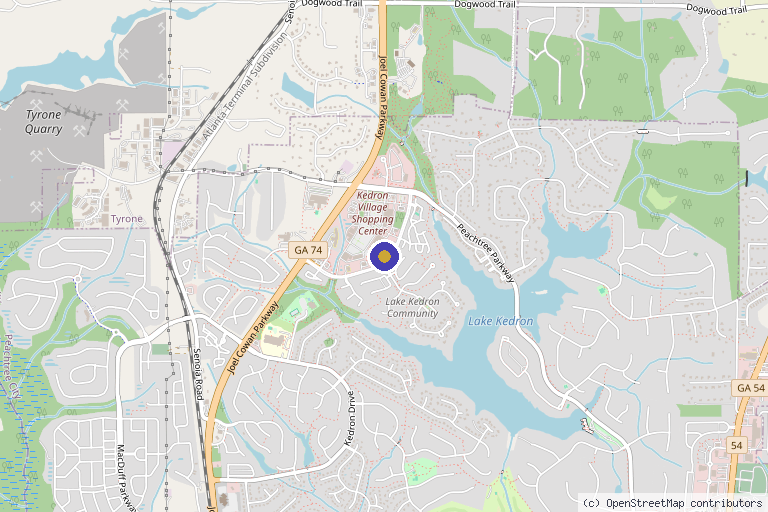 Map showing the location of Joint Regeneration & Anti-Aging of Peachtree City in Peachtree City, GA