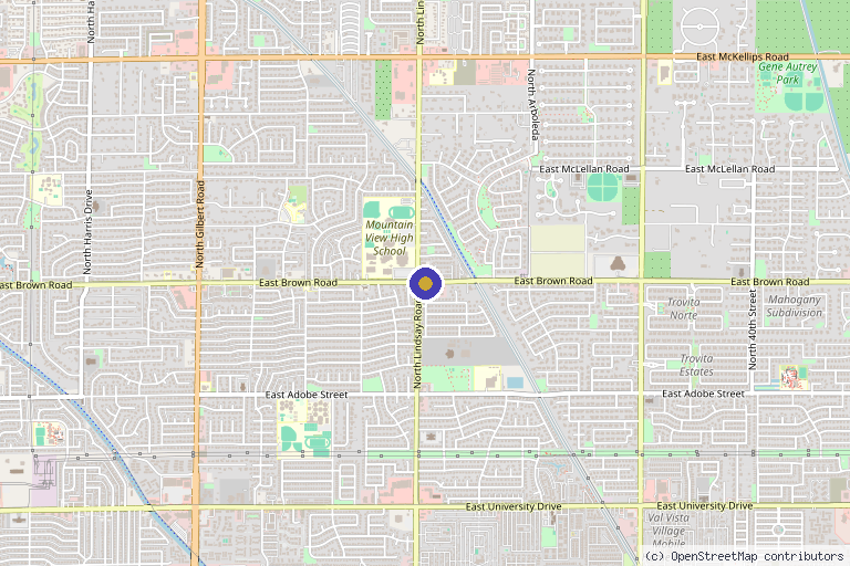 Map showing the location of Athletic Institute of Medicine | Orthopedic Clinic Scottsdale AZ in Mesa, AZ