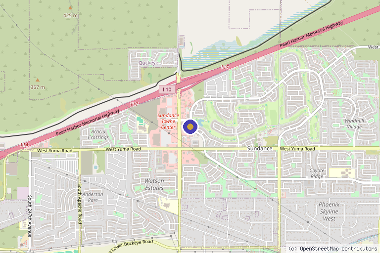 Map showing the location of Arizona Skin Buckeye in Buckeye, AZ