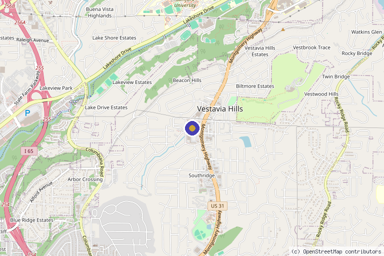 Map showing the location of Prescription Aesthetic And Wellness Spa in Vestavia Hills, AL