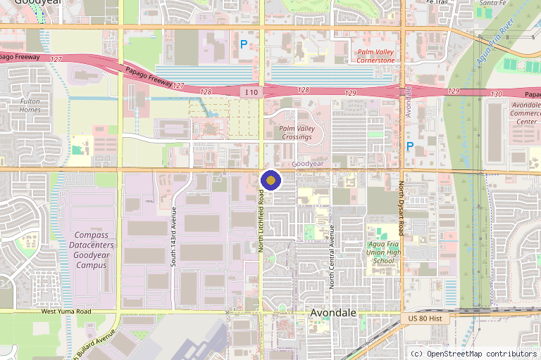 Map showing the location of Revive Medical Care in Goodyear, AZ