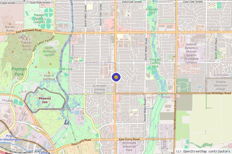 Map showing the location of DS Skin & Lips Medical Spa in Scottsdale, AZ