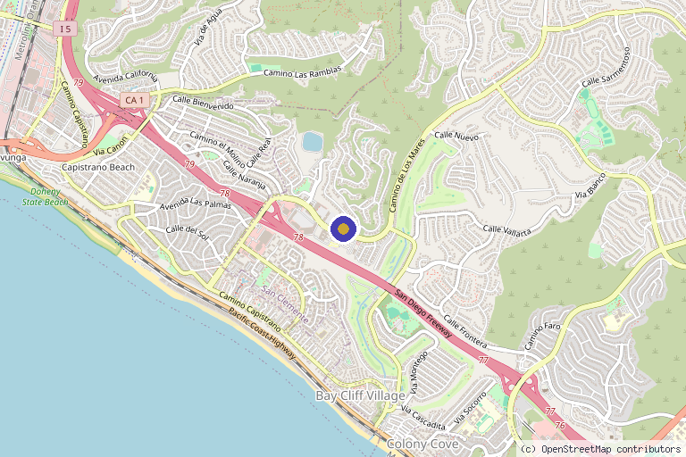Map showing the location of Advanced Center For Sports & Musculoskeletal Medicine in San Clemente, CA