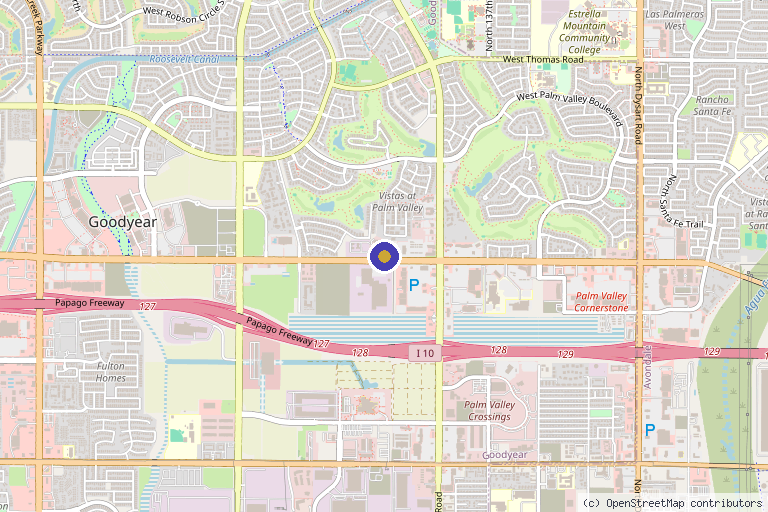Map showing the location of Soluna Holistic Healthcare, Inc. Sarah Larson, Nurse Practitioner in Goodyear, AZ