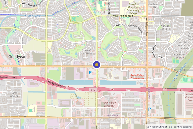 Map showing the location of West Valley Naturopathic Center in Surprise, AZ