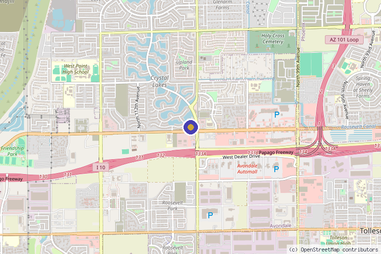 Map showing the location of The Good Drip in Avondale, AZ