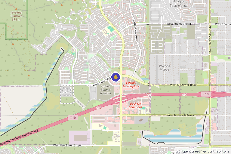 Map showing the location of French Radiance Esthetics in Buckeye, AZ